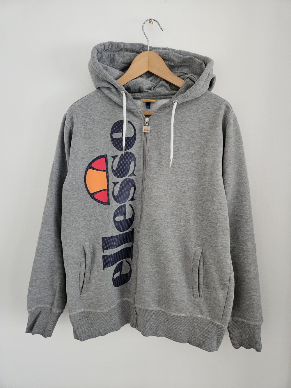 Ellesse Grey Zip-Up Hoodie Mens Extra Large